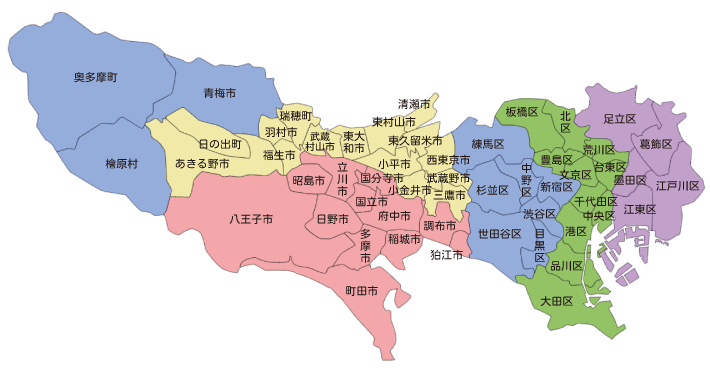 東京都の地図